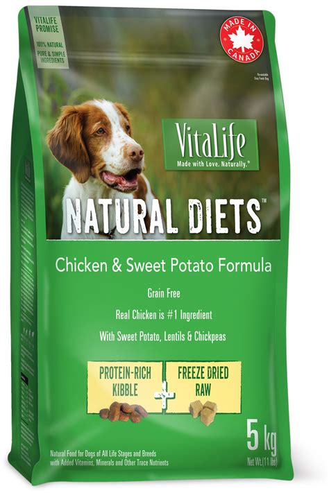 As a result, you'll have a plethora of meat options to give. VitaLife Natural Diets Dog Food Chicken & Sweet Potato ...