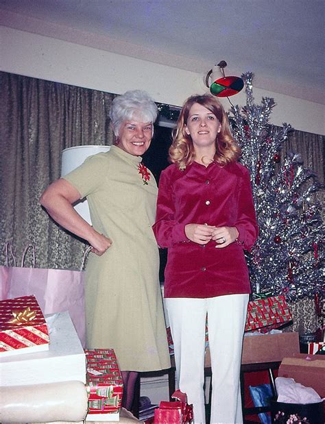 Vintage Snapshots Of Middle Aged Women Posing Next To Their Christmas Trees From The S