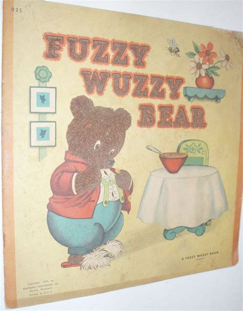 Fuzzy Wuzzy Bear Whitman Pub 1947 Childhood Books Book Art Vintage