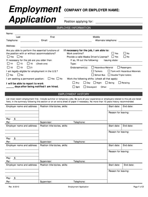 Employment Application Fill Out And Sign Online Dochub