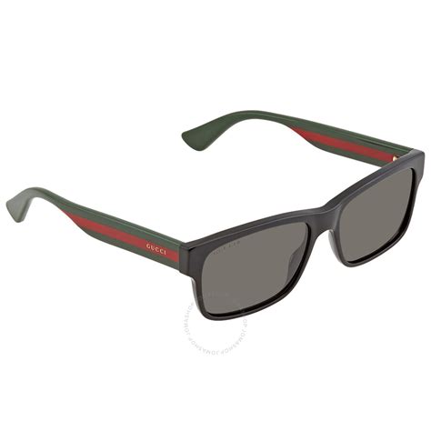 gucci polarized grey rectangular men s sunglasses gg0340s 002 56 889652155524 sunglasses