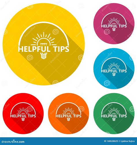 Helpful Tips Symbol With Long Shadow Stock Vector Illustration Of