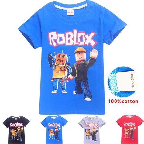 Roblox T Shirt Kids Clothes Boys Tshirt Short Sleeve Cartoon Children