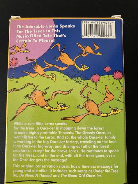 Dr Seuss The Lorax VHS Etsy