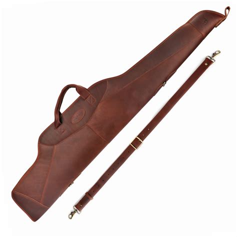 Tourbon Hunting Rifle Case Genuine Leather Gun Bag Slip Scoped Optical