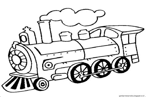 Mewarnai Gambar Kereta Api Versi Kartun Contoh Anak P