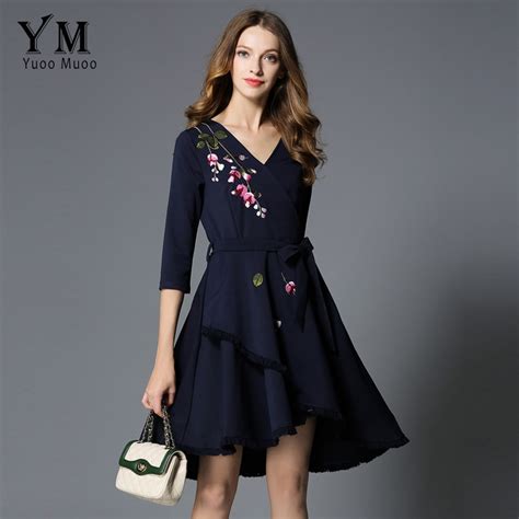 Buy Yuoomuoo New Sexy V Neck Asymmetrical Mini Dress