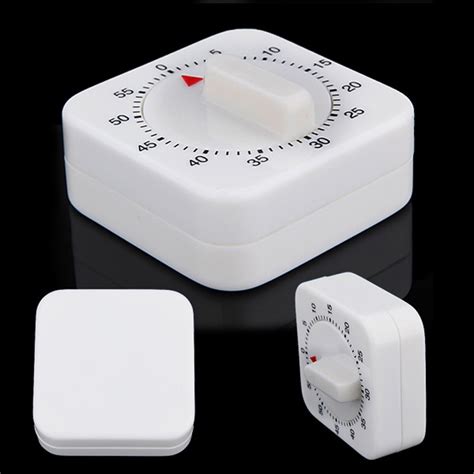 60 Minutes Kitchen Timer Count Down Alarm Reminder White Square