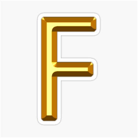 Gold Alphabet F Sticker For Sale By If Art Redbubble