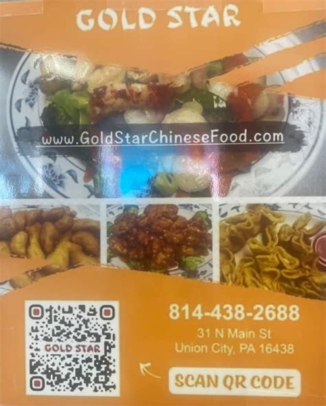 We did not find results for: Gold Star Chinese Restaurant - Home - Union City, Pennsylvania - Menu, Prices, Restaurant ...