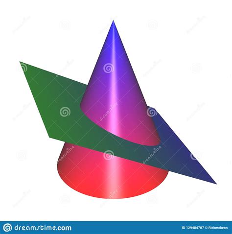 3d Conic Sections Plane Intersecting Cone In A Circle Stock Photo