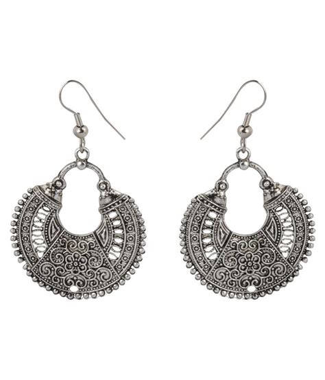 Silver Shine Shimmering Silver Chandbali Earrings For Women Buy
