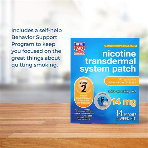 Rite Aid Nicotine Transdermal System Patch Step 2 14mg 14 Ct