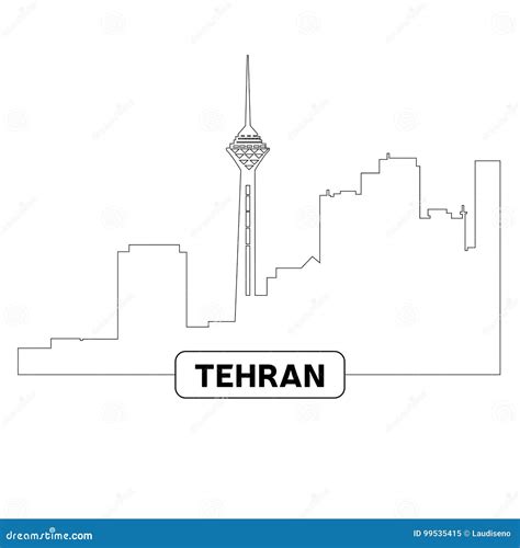 Cityscape Of Tehran Stock Vector Illustration Of Border 99535415