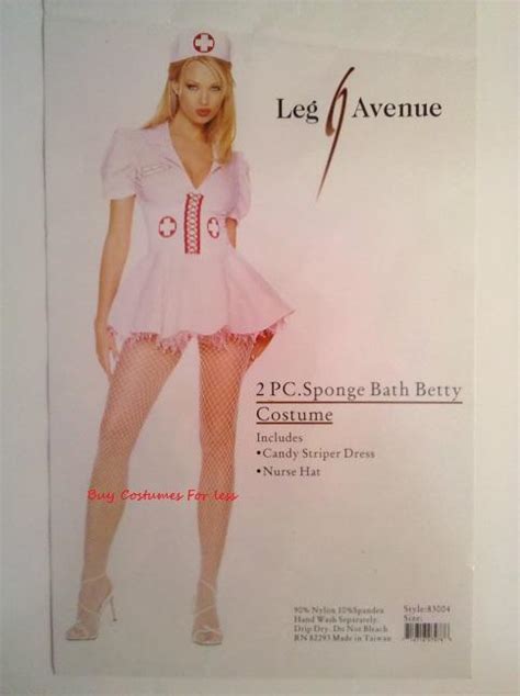 Leg Avenue Sexy Womens Sponge Bath Betty Nurse 2 Pc Adult Halloween