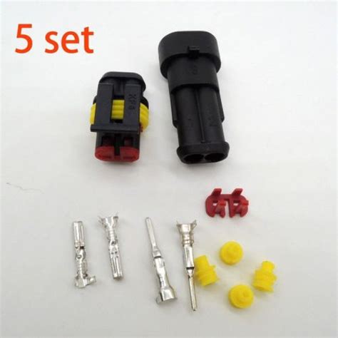 Purchase 5 Sets Kit 2 Pin Amp Super Seal Waterproof Electrical Wire