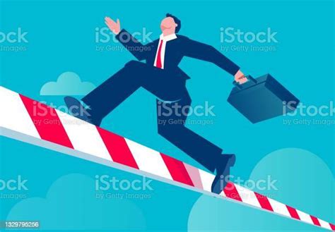 Challenge Overcome Obstacles To Conquer Adversity Businessman Jump High