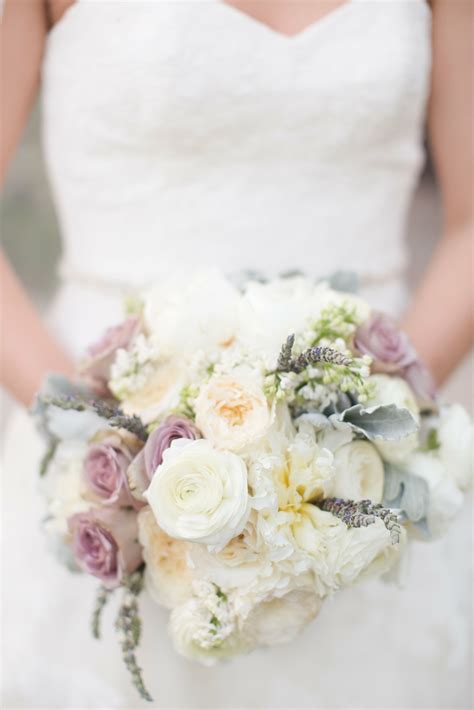 Romantic Rose And Lavender Bridal Bouquet