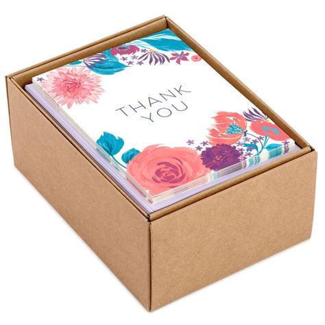 Colorful Floral Assorted Blank Thank You Notes Box Of 48 Thank You