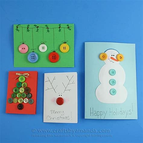 Homemade Button Cards For Christmas Crafts By Amanda