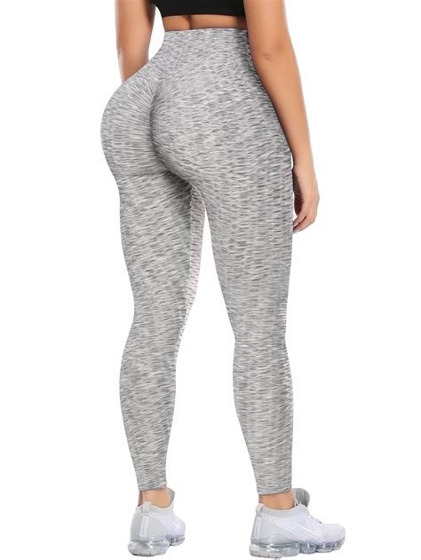 vaslanda women s high waist textured yoga pants tummy control ruched butt lifting stretchy