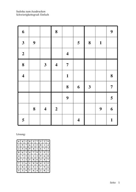 Die vorteile sudoku sehr schwer online zu spielen liegen auf der hand. Sudoku Zum Ausdrucken (Leicht, Mittel, Schwer) | Muster ...