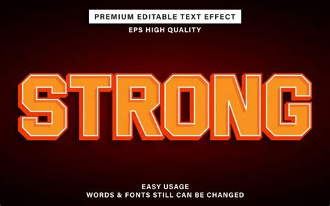 Strong Bold Text Effect Premium Vector Premium Vector Freepik Vector Typography Font 3d
