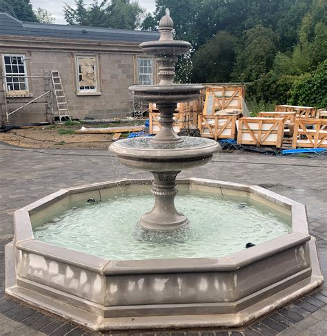 3 Tiered Edwardian Fountain With Large Fronteir Pool Surround Stone