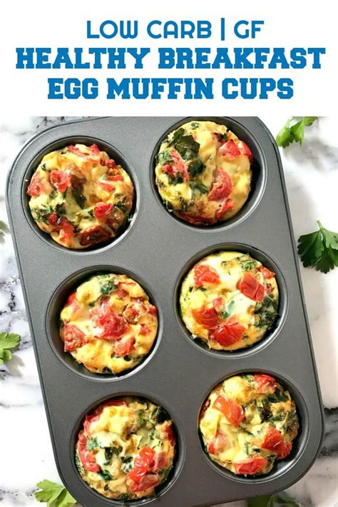 Only 50 calories per muffin, loaded with vegetables, and can be made in advance! Healthy Breakfast Egg Muffin Cups with Kale and Tomatoes - My Gorgeous Recipes