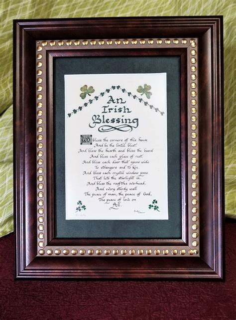 An Irish Blessing Mini Calligraphy Print Framed And Matted For St