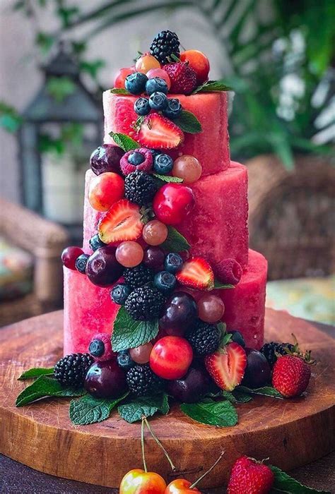 36 Small Wedding Cakes With Big Style Small Wedding Cakes Fruit Cascade