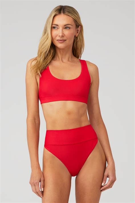 Beach Riot Peyton Bikini Top In Red Fashionpass
