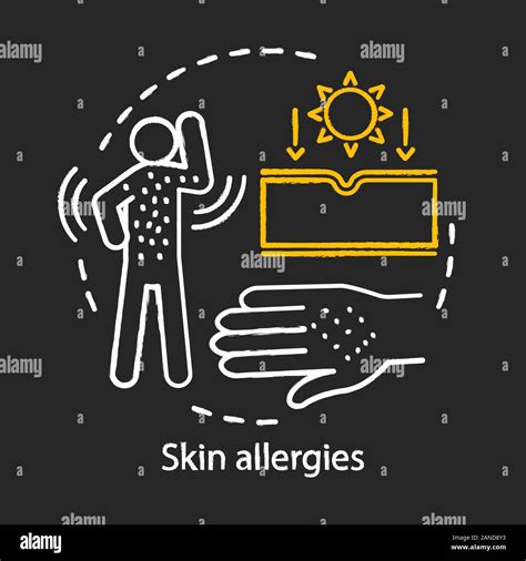 Skin Allergies Chalk Concept Icon Rash Contact Dermatitis Hives Idea