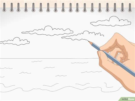How To Draw A Beach Scene 11 Steps With Pictures Wikihow Beach