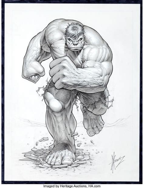Dale Keown Hulk Movie Commission Illustration Original Art 2003