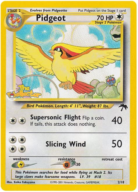 Between them, the cards are worth decent bucks, to the tune of a few hundred for a full set. Pidgeot - Southern Islands #2 Pokemon Card