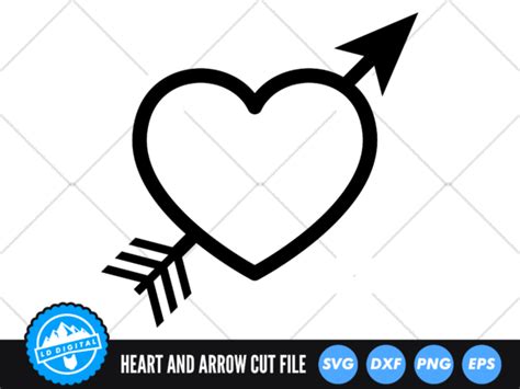 Love Heart Arrow Svg Valentines Day Graphic By Lddigital · Creative