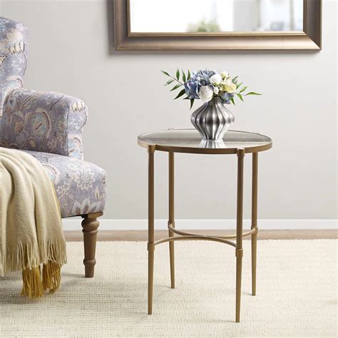 Lia Oval Accent Table In Antique Bronze Transitional Olliix In 2022