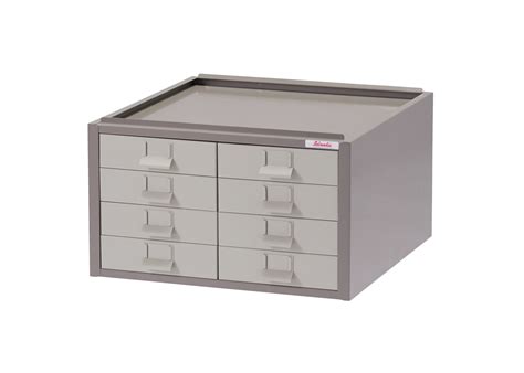 Filing Unit Block Cabinet With 8 Drawers Grey Solmedia
