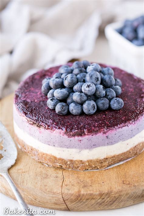 No Bake Layered Blueberry Cheesecake Gluten Free Paleo Vegan