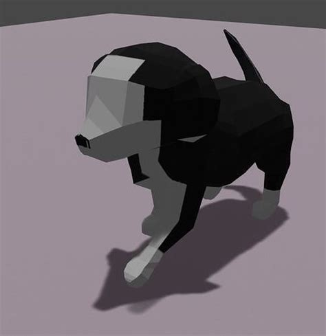 3d Model Border Collie Poly Art Vr Ar Low Poly Cgtrader