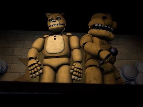 Five Nights At Freddys Fredbear And Spring Bonnie Performing On Stage