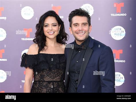 Alyssa Diaz Left And Gustavo Galindo Arrive At The Latin American Music Awards At The Dolby
