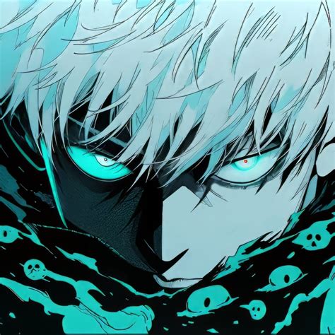 1024x1024 Resolution Satoru Gojo Cool Jujutsu Kaisen Acid Cyan