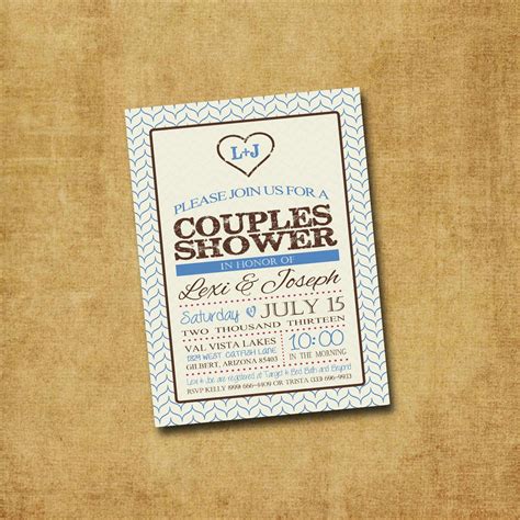 printable couples shower invitation rustic by paxprintables
