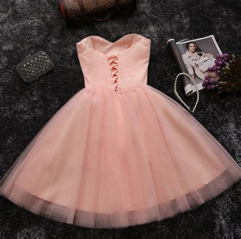 Strapless Sweetheart Neck Blush Pink Homecoming Dresses Cute A Line