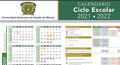 Descarga E Imprime El Calendario Escolar Edomex 2021 2022 De La Sep