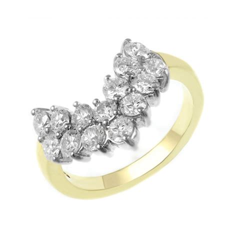 18ct Yellow Gold 1 46ct Round Brilliant Diamond Wishbone Ring Wedding From Mr Harold And Son Uk