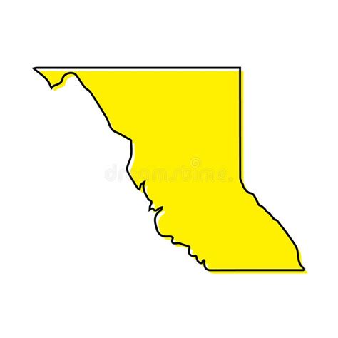 Simple Outline Map Of British Columbia Is A Province Of Canada Stock