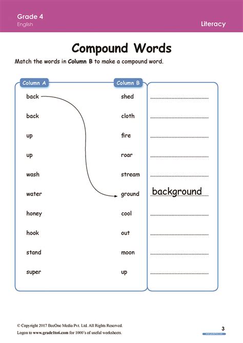 Free English Worksheets For Grade 4class 4ib Cbseicsek12 And All